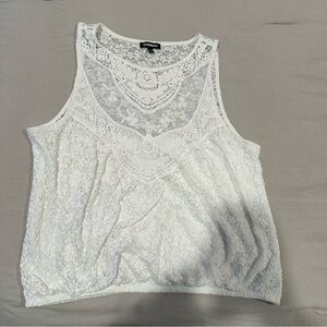 Express White Lace Sleeveless Blouse